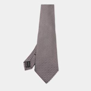 Tom Ford Grey Jacquard Silk Traditional Tie 