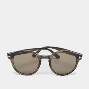 Tom Ford Green striped/Green TF400 Lucho Round Sunglasses