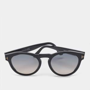 Pre Owned Tom Ford Black Gradient TF615 Margaux 02 Round Sunglasses