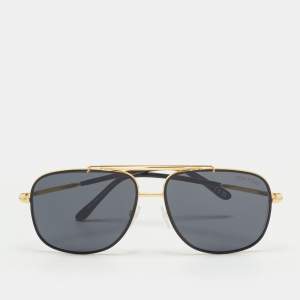 Pre Owned Tom Ford Black/Gold Tone TF693 Benton Aviator Sunglasses