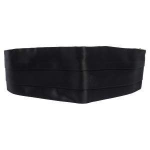 Tom Ford Black Silk Satin Pleated Cummerbund