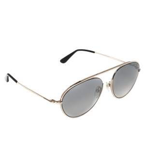 Pre Owned Tom Ford Grey/Silver Keith-02 TF599 Gradient Aviator Sunglasses 