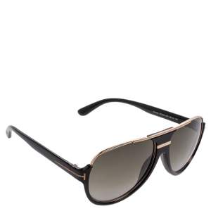 Pre Owned Tom Ford Black / Green TF334 Aviator Sunglasses