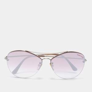 Pre Owned Tom Ford Pink Mirrored Margret 02 TF 566 Sunglasses