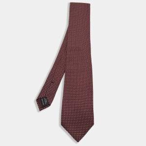 Tom Ford Brown Patterned Silk & Acrylic Tie