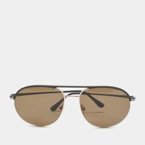 Tom Ford Brown/Black Gio TF772 Aviator Sunglasses