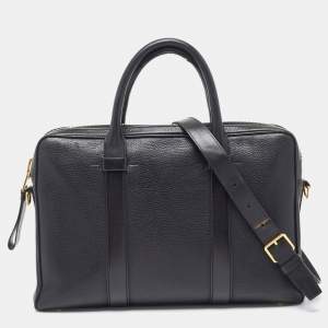 Tom Ford Black Leather Buckley Briefcase Bag