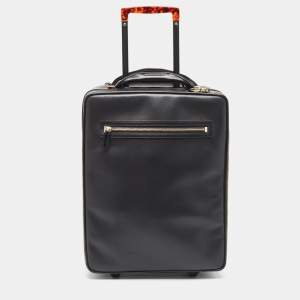 Tom Ford Black Leather Rolling Suitcase