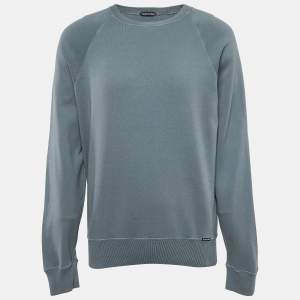 Tom Ford Blue Cotton Knit Relaxed Fit Sweatshirt L