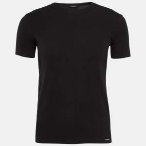 Tom Ford Black Cotton Knit Crew Neck T-Shirt S