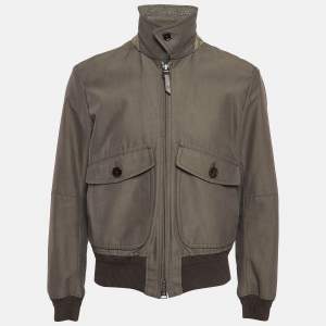 Pre Owned Tom Ford Green Cotton Blend Zip-Up Jacket L