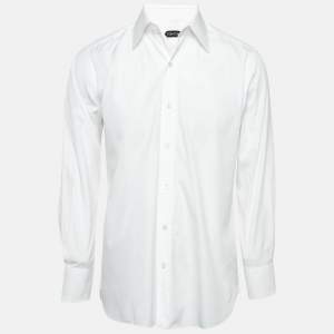 Tom Ford White Poplin Cotton Buttoned Up Shirt L