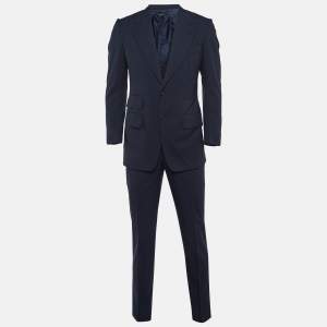 Tom Ford Navy Blue Wool Blazer & Pants Suit Set S