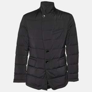 Tom Ford Black Synthetic Zip-Up Puffer Jacket XL