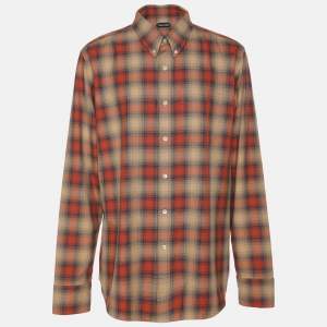 Pre Owned Tom Ford Multicolor Check Cottn Button Front Shirt S