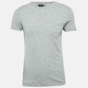 Tom Ford Light Grey Cotton Crew Neck T-Shirt M