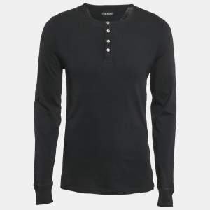 Tom Ford Black Cotton Full Sleeve T-Shirt L