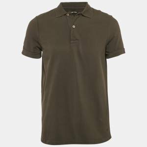 Tom Ford Green Cotton Pique Polo T-Shirt L