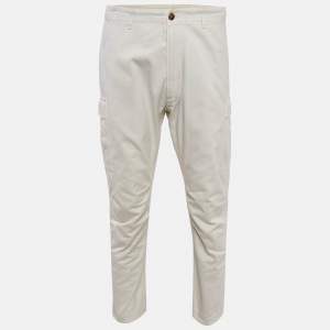 Tom Ford White Cotton Gabardine Cargo Pants XL