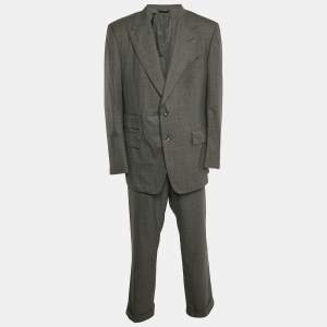 Tom Ford Grey Wool Tailored Pants Suit XXXL