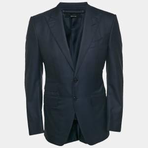 Pre Owned Tom Ford Navy Blue Wool Tailored Blazer S