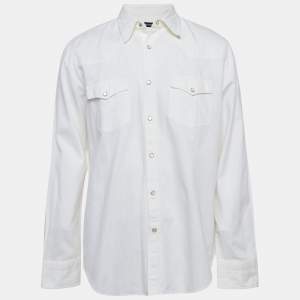 Pre Owned Tom Ford White Cotton Full Sleeve Shirt XL