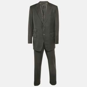 Tom Ford Grey Wool Tailored Pants Suit XXL