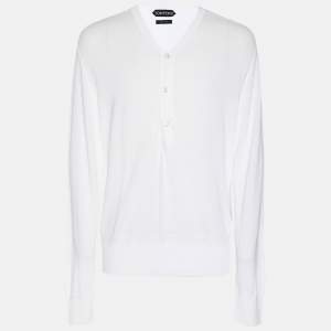 Tom Ford White Cotton Knit Sweatshirt M