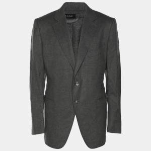 Tom Ford Grey Cashmere Button Blazer L