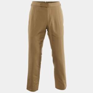 Tom Ford Light Brown Cotton Straight Leg Pants M