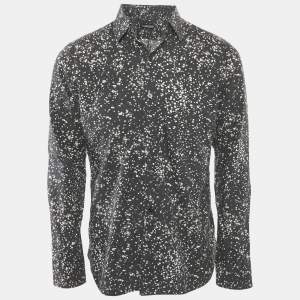 Tom Ford Black Printed Cotton Long Sleeve Shirt M