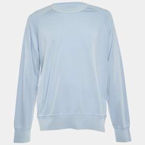 Tom Ford Light Blue Cotton Crew Neck Sweatshirt 4XL
