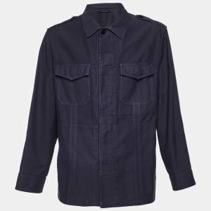 Tom Ford  Midnight Blue Cotton Single Breasted Cargo Jacket XXXL