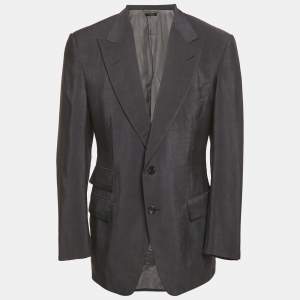 Pre Owned Tom ford Grey Wool Blend Single Breasted Blazer XXL
