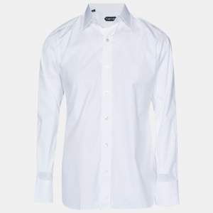 مملوكة مسبقًا Tom Ford White Cotton Long Sleeve Shirt L