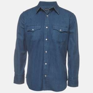 Pre Owned Tom Ford Blue Chambray Button Down Shirt L