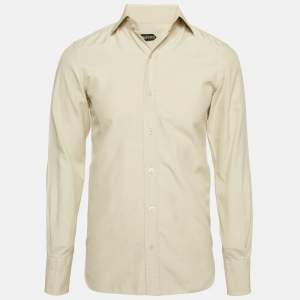 Pre Owned Tom Ford Beige Silk Blend Button Down Shirt S