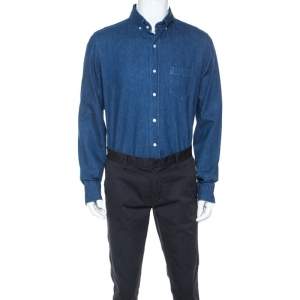 Tom Ford Indigo Blue Denim Classic Fit Shirt XL