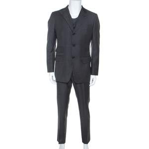 Tom Ford Grey Wool Three Piece Suit L