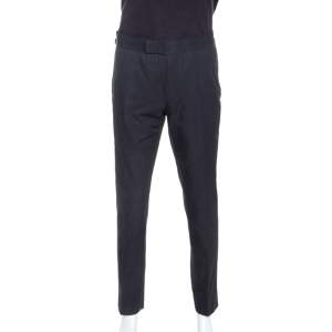 Tom Ford Navy Blue Cotton Twill Atticus Trousers XL