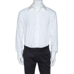 Tom Ford White Cotton Button Front Long Sleeve Shirt XL