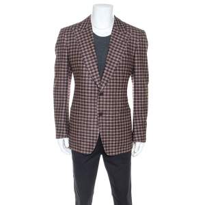 Tom Ford Brown Checked Wool Blazer XL