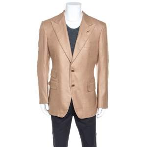 Tom Ford Beige Silk Cashmere Blend Blazer XL