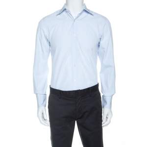 Tom Ford Light Blue Cotton Front Button Shirt M