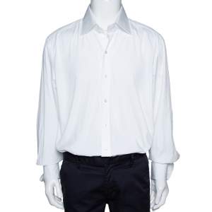 Tom Ford White Cotton Double Cuff Long Sleeve Shirt 4XL
