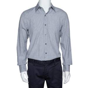 Tom Ford Monochrome Checked Cotton Long Sleeve Shirt M