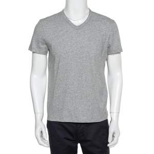 Pre Owned Tom Ford Grey Cotton V -neck T-Shirt M