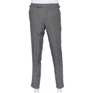 Pre Owned Tom Ford Monochrome Wool Pied de Poule O'Connor Trousers M