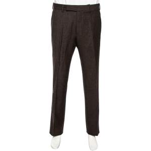 Tom Ford Brown Wool & Cashmere Straight Leg Pants M