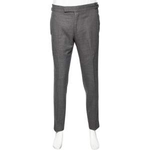 Tom Ford Charcoal Grey Wool & Silk Pants L